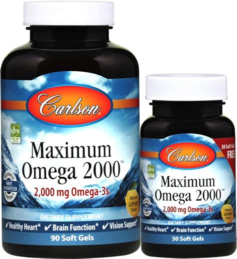 Omega 3 2000 mg: Carlson Maximum Omega 2000 .